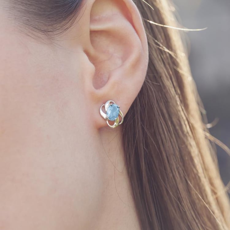 Nebeské strieborné náušnice s topásmi 11042