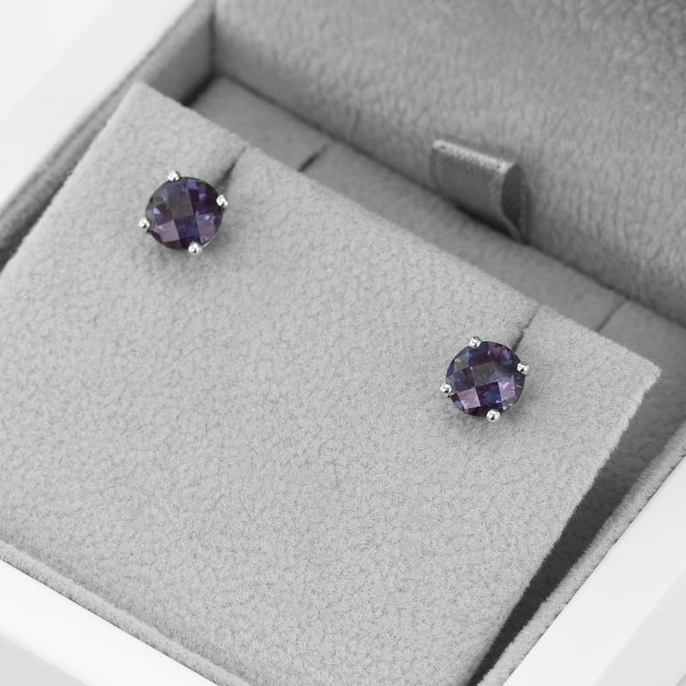 Náušnice s round alexandritmi 51195