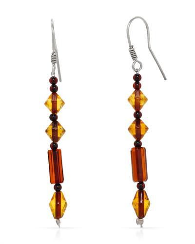 Strieborné náušnice s jantármi