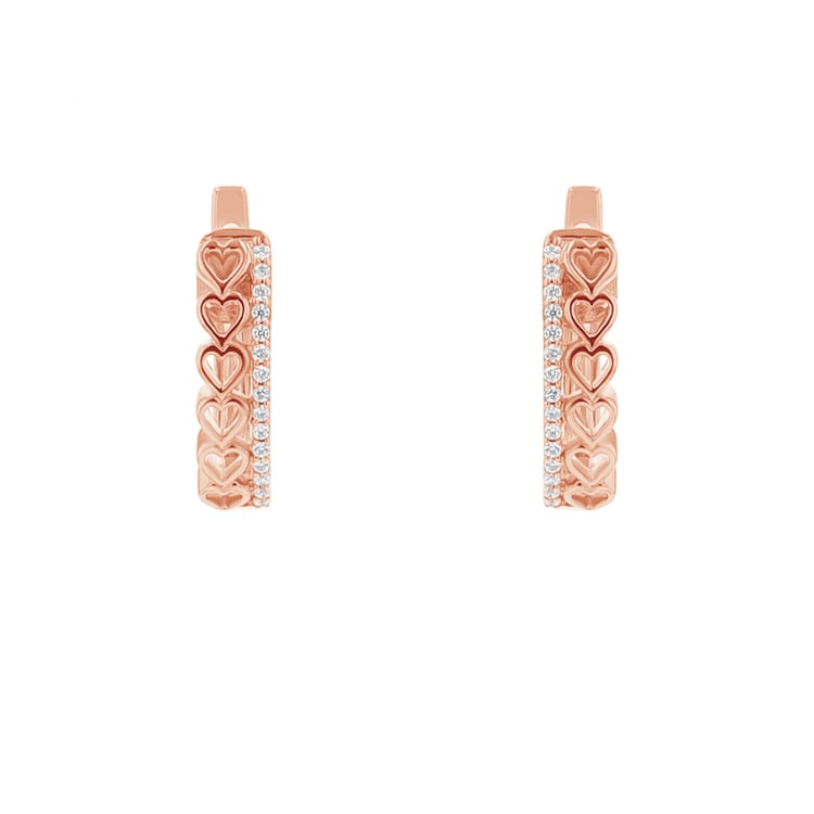 Srdcové kruhové náušnice s lab-grown diamantmi Luba 111034
