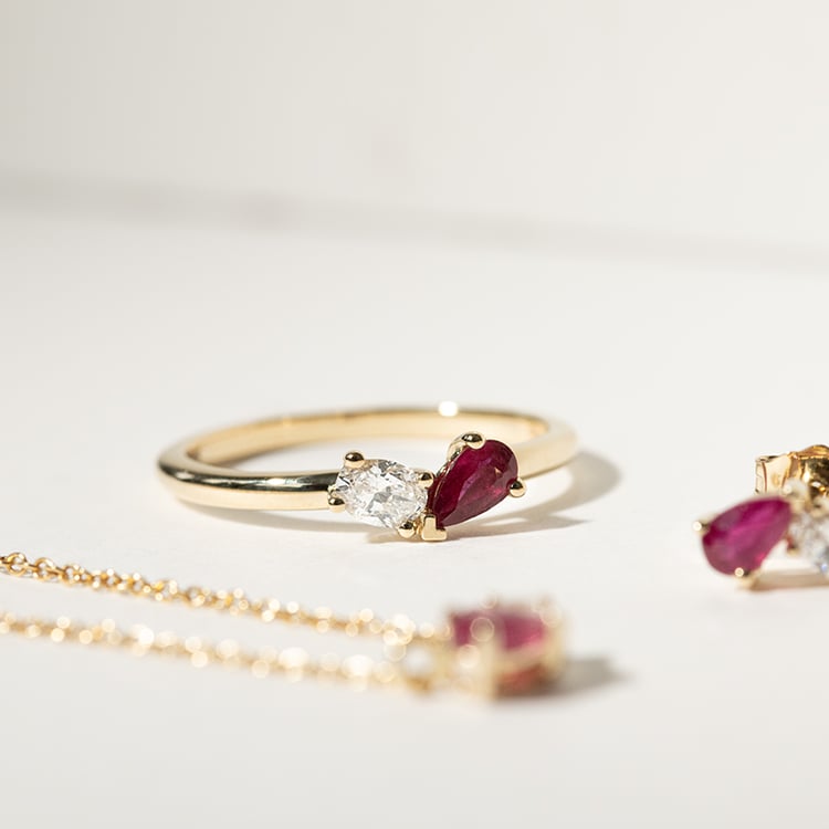 Kolekcia šperkov Toi et Moi s rubínom a lab-grown diamantom Diletta 134820
