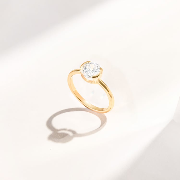 Zlatý prsteň s half-bezel prírodnym diamantom Agrippa 164222