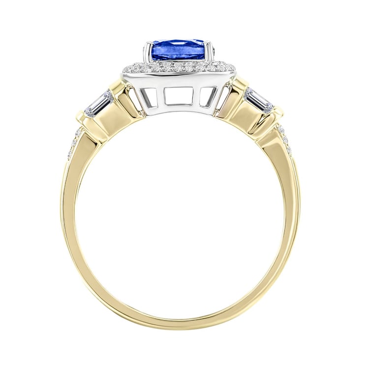 Prsteň zo zlata s cushion tanaznitom 6086