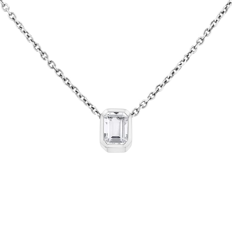 Strieborný pozlátený prívesok bielym topazom Brecken 152468