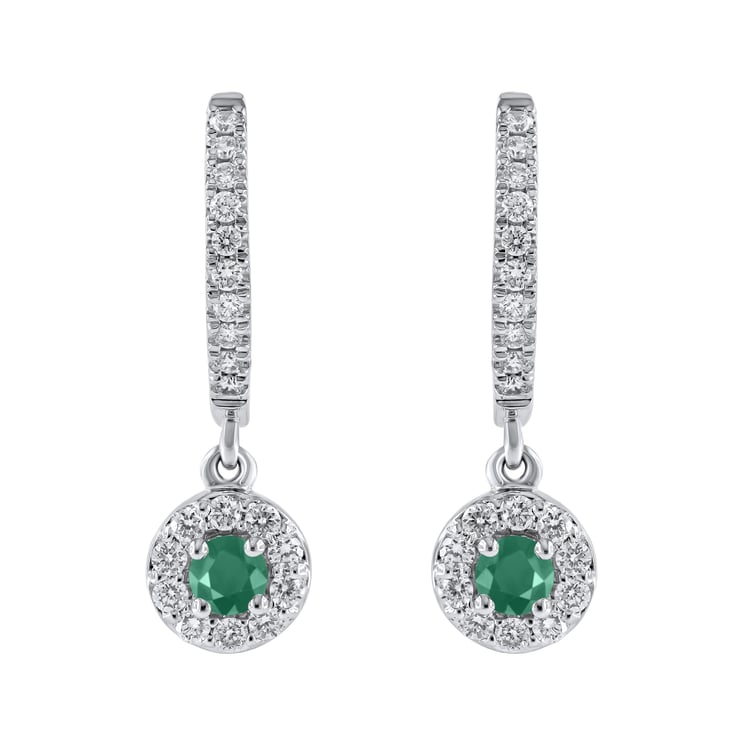 Očarujúce strieborné náušnice so smaragdmi a lab-grown diamantmi Donna 169024