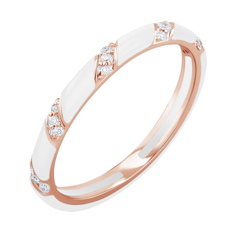 Biely keramický prsteň s diamantmi Jayne 128733