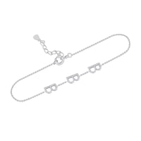 Strieborný náramok s 3 písmenami vašej voľby Ainslee