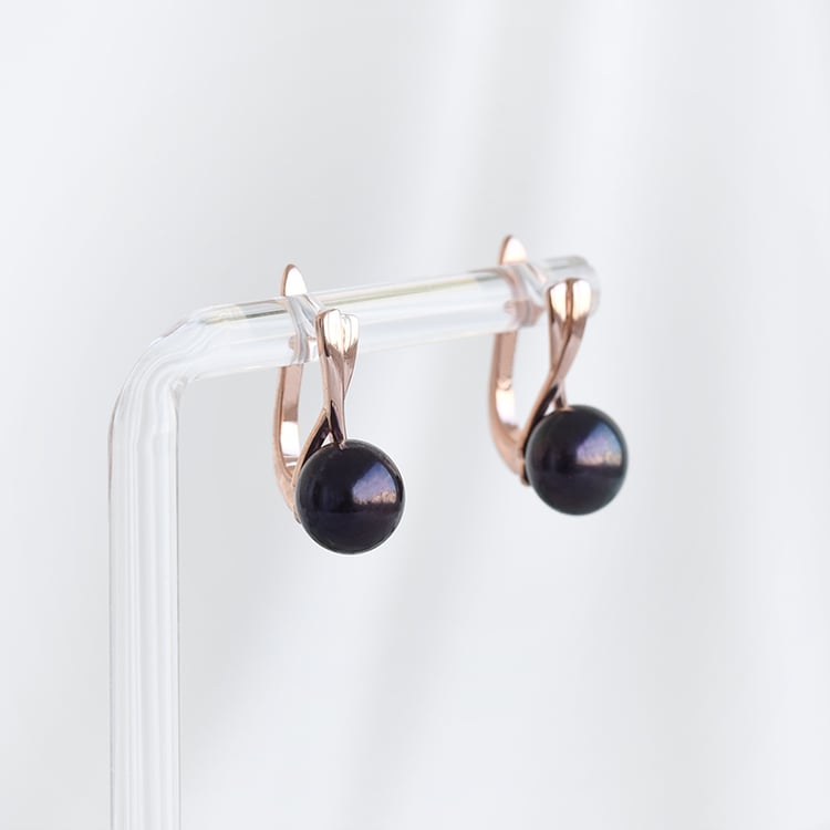 Pozlátené náušnice s perlou 87964