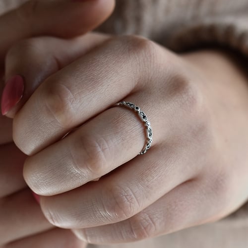 Zlatý eternity prsteň s čiernymi diamantmi Melvin