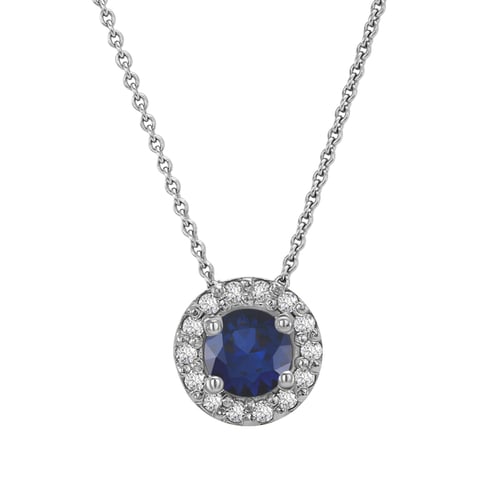 Halo prívesok so zafírom a diamantmi Usara