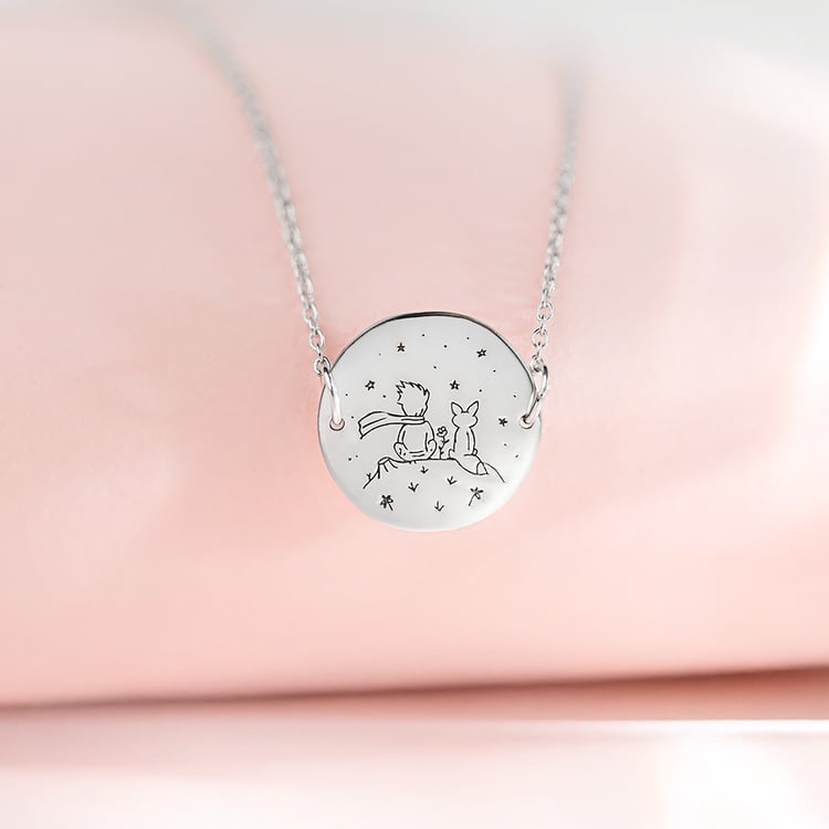 Náramok Malý princ s líškou a gravírom zo striebra 157518