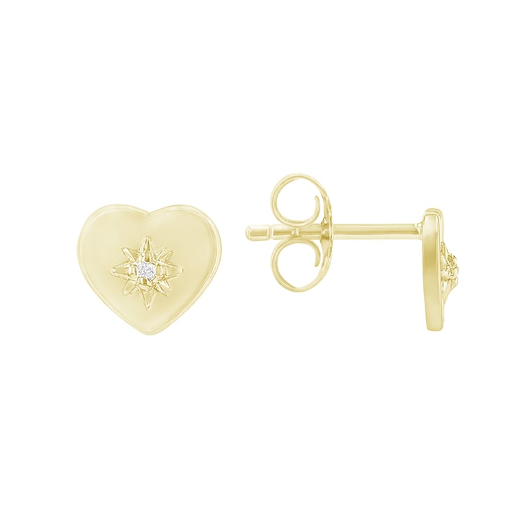 Náušnice v tvare srdce zo žltého zlata 81387