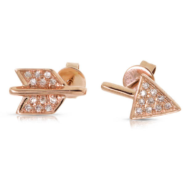 Diamantové náušnice z ružového zlata