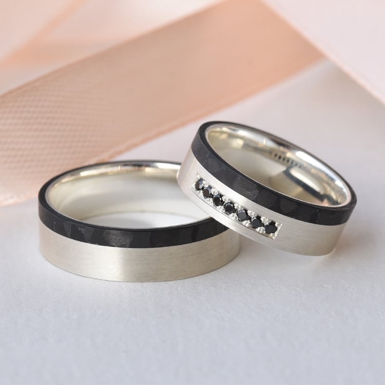 Karbonové snubné prstene zo zlata 77703