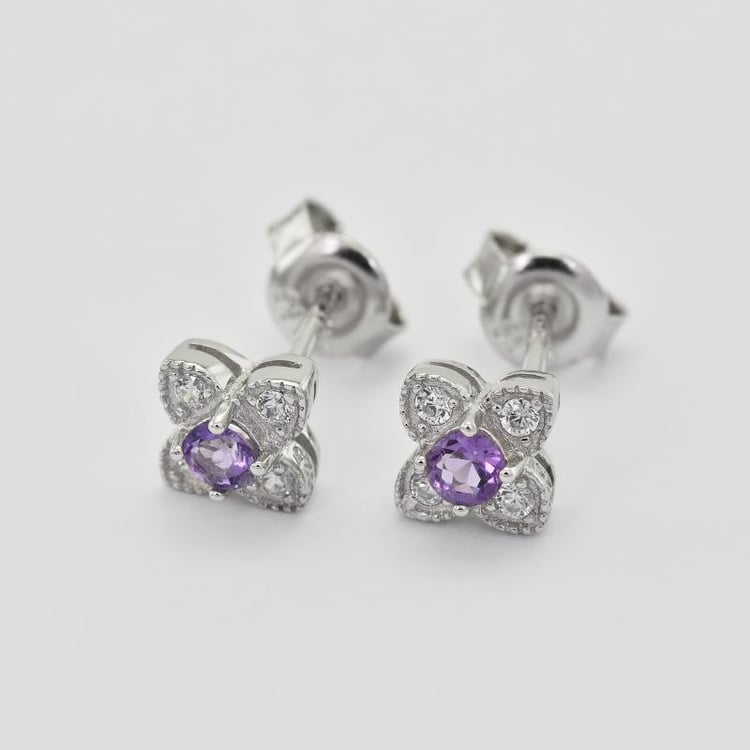 Náušnice s ametystmi 24627