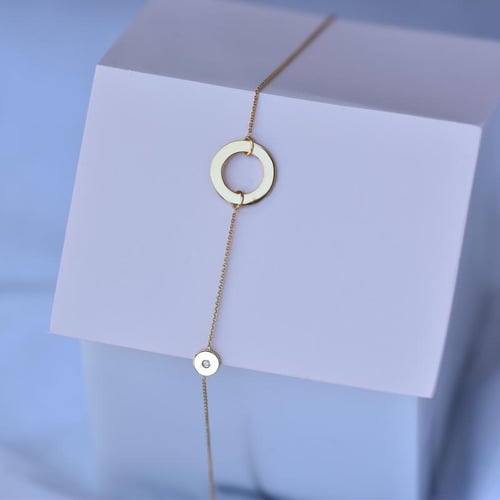 Zlatý fashion náramok s diamantom Vadelejka