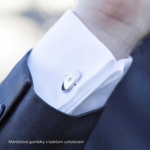 Strieborné manžetové gombíky s diamantmi Adiel
