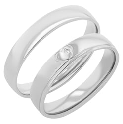 Svadobné obrúčky zo zlata so srdcom a diamantom Amani