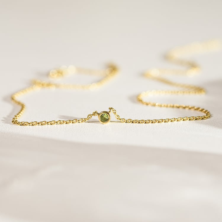 Minimalistický náhrdelník so zeleným zafírom Vieny 157136