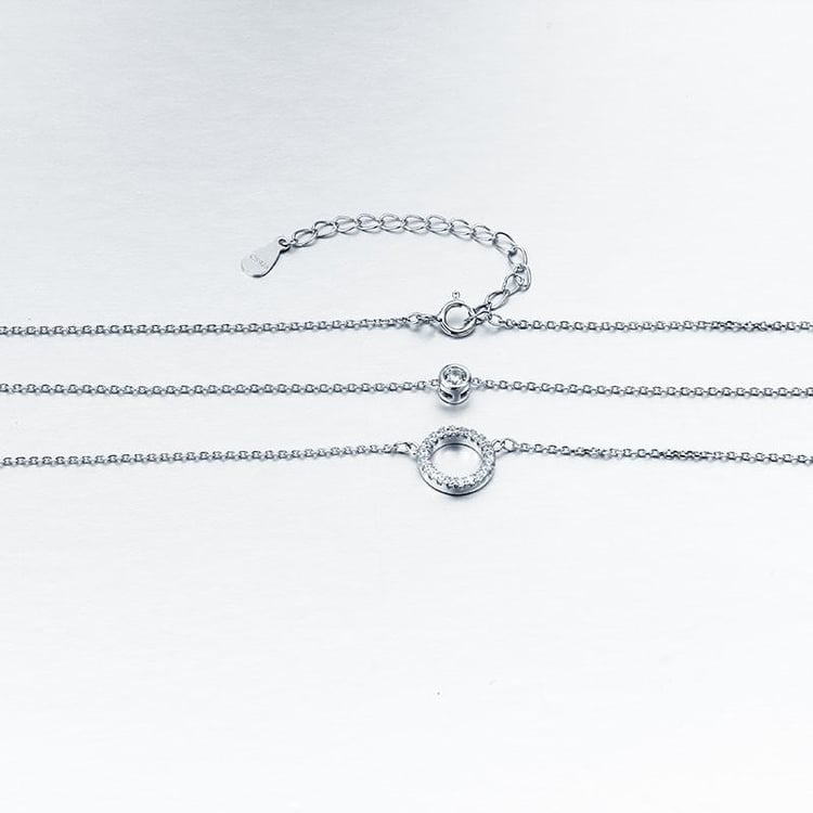 Strieborný platinovaný náhrdelník Edythe 7516