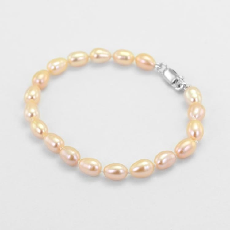 Strieborný náramok s perlami 50918