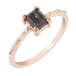 Zlatý prsteň so salt and pepper diamantom Jimi