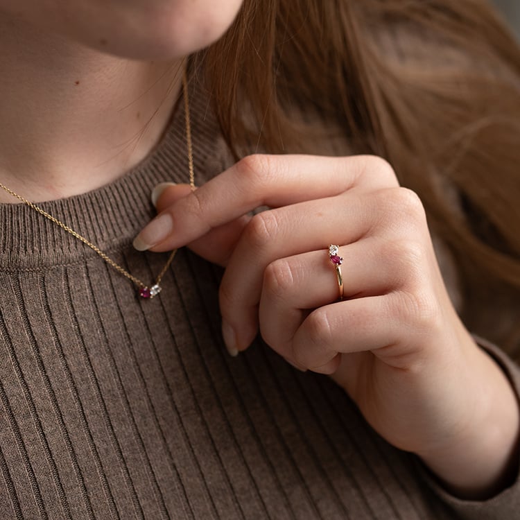 Kolekcia šperkov Toi et Moi s rubínom a lab-grown diamantom Diletta 134817