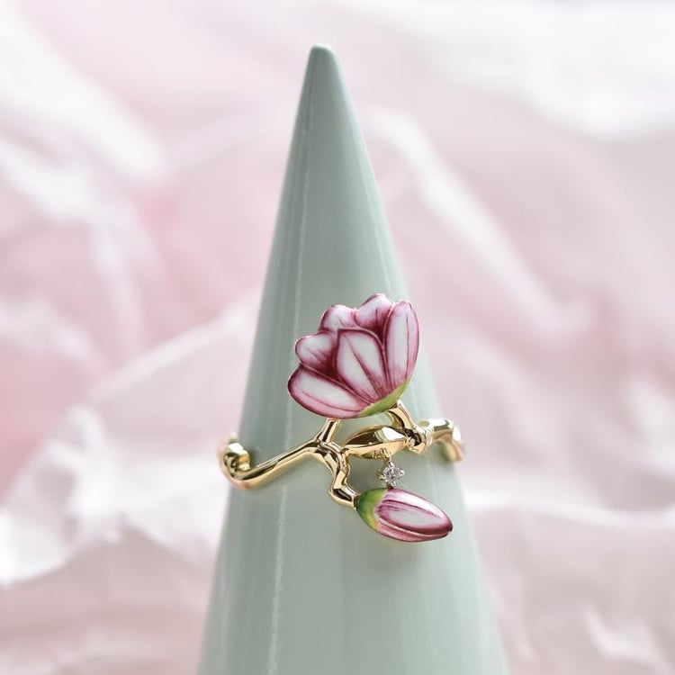 Zlatý prsteň s kvetom 43360