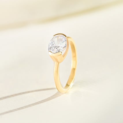 Zásnubný prsteň s half-bezel oválnym lab-grown diamantom Hortensia