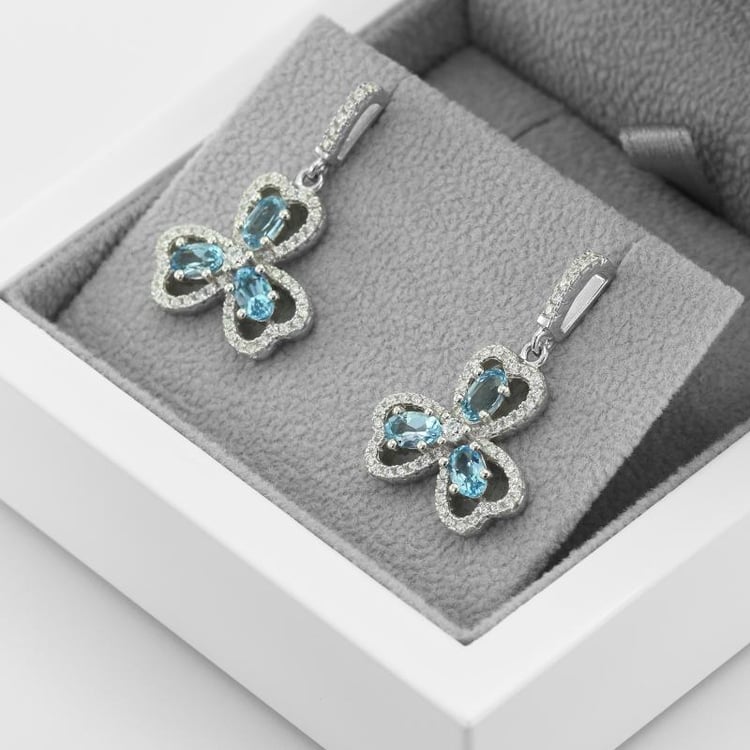 Strieborné náušnice s topásmi 46307