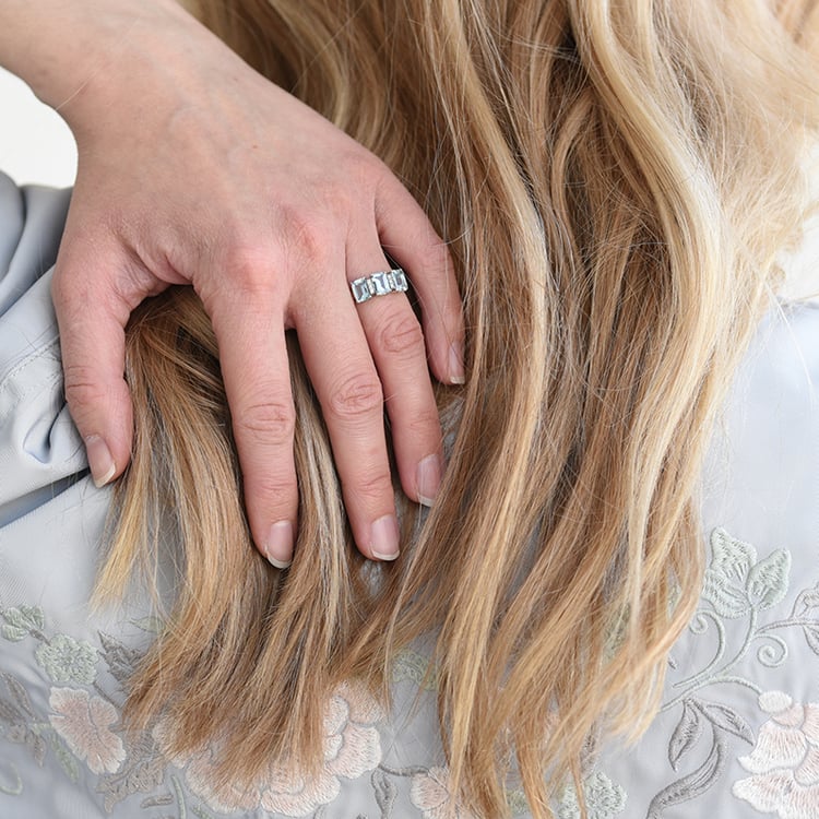 Prsteň s akvamarínmi 61473