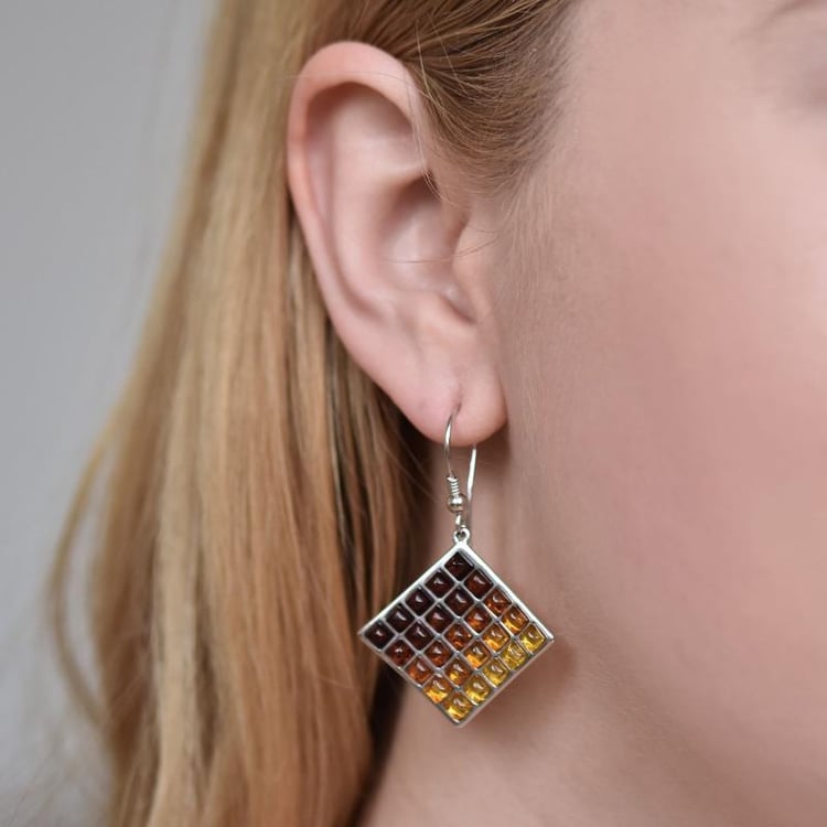 Visacie náušnice s jantármi 18909