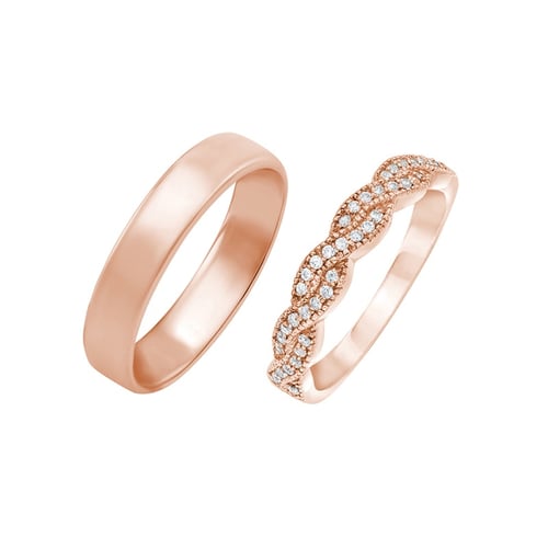 Eternity obrúčka s lab-grown diamantmi a pánsky komfortný prsteň Caika