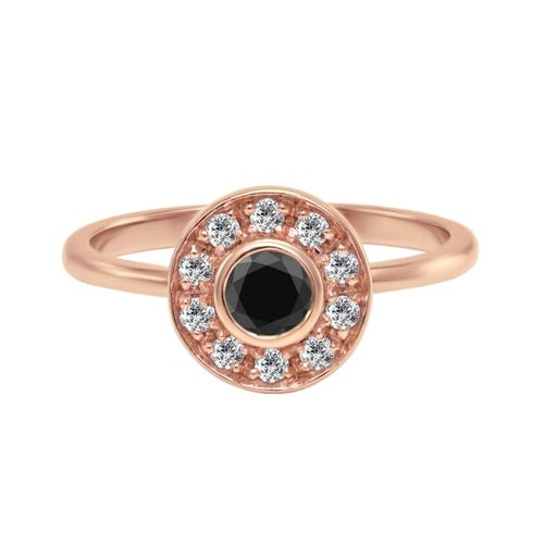 Zásnubný set prsteňov s čiernym diamantom Saskia