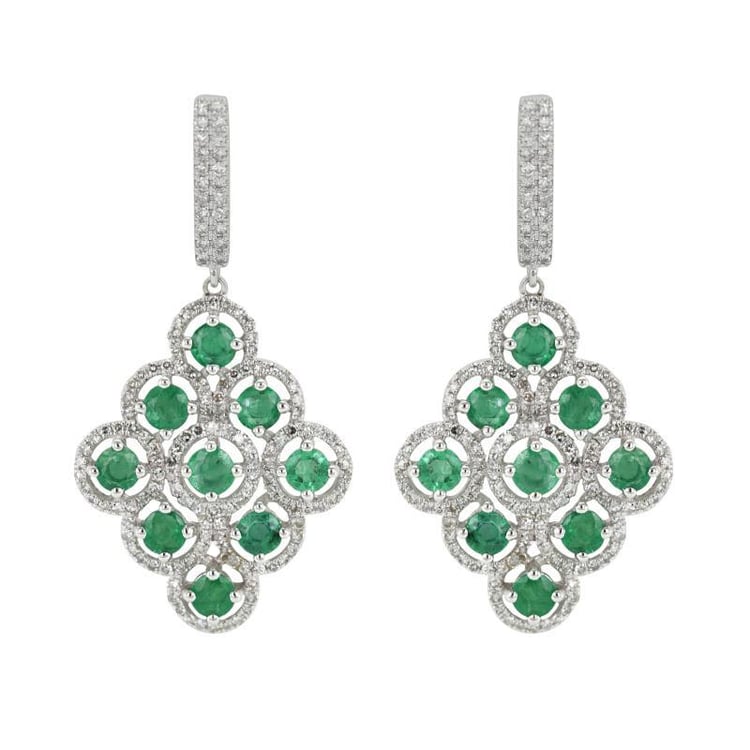 Smaragdové zlaté náušnice