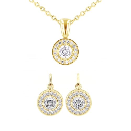 Set šperkov s moissanitmi a diamantmi Bain