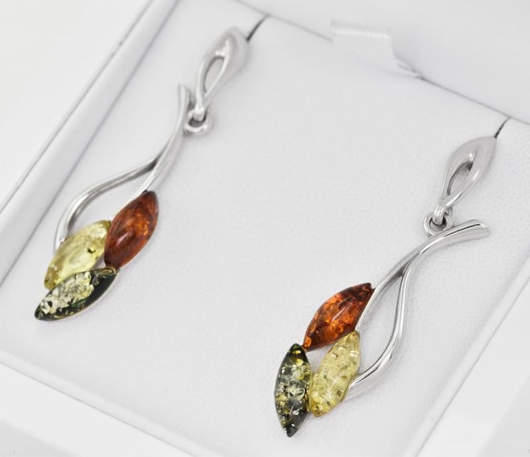 Náušnice s jantármi 27058