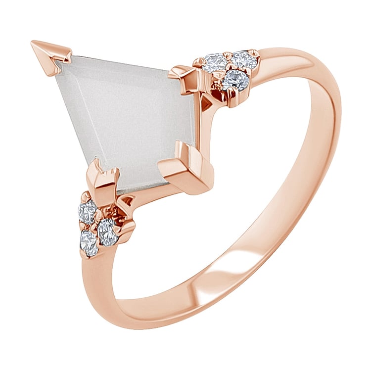 Prsteň s mliečnym mesačným kameňom Floki 137454