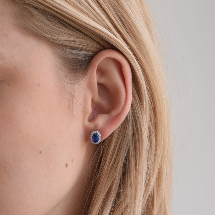 Zlaté náušnice sa zafíry 65288