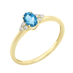 Zásnubný prsteň so švajčiarskym topazom a diamantmi Sheldo