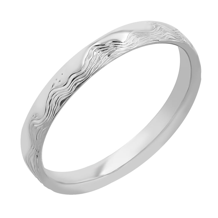 Svadobné obrúčky s ručnou rytinou vĺn a diamantmi Eloise 117248