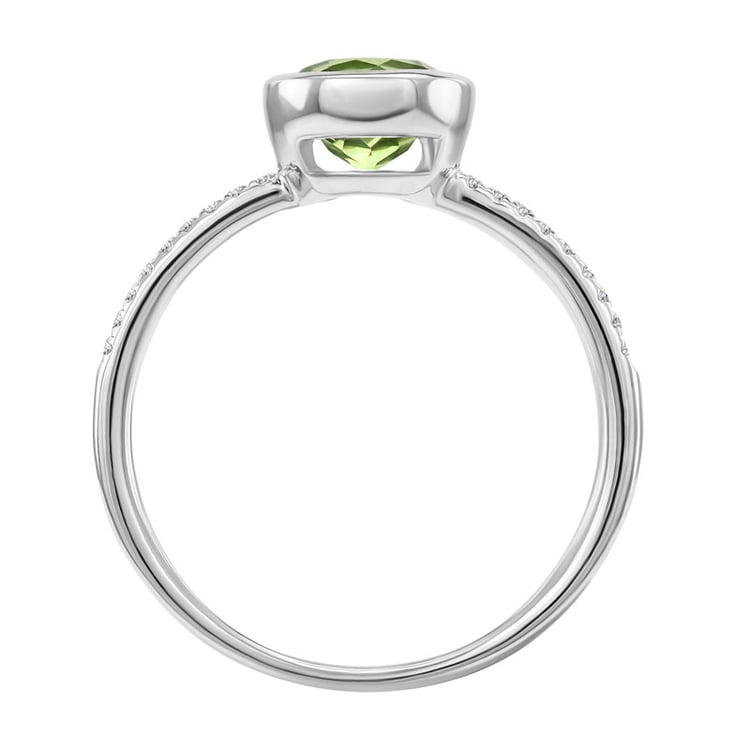 Zlatý prsteň s diamantmi a olivínom 6473