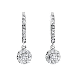 Zlaté kruhové náušnice s 0.09ct lab-grown diamantom Namita