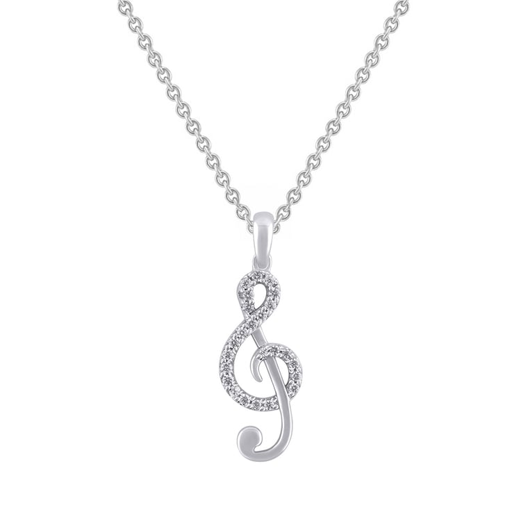 Zlatý prívesok s lab-grown diamantom v tvare husľového kľúča 163424