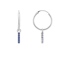 Zlaté visiace náušnice s modrými zafírmi Christy