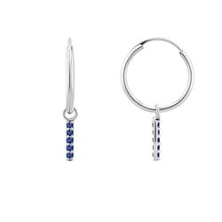 Zlaté visiace náušnice s modrými zafírmi Christy