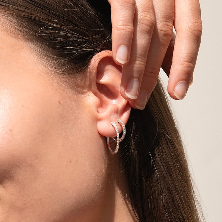 Zlaté kruhové náušnice s diamantmi Haven 142294