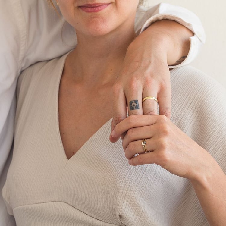 Set prsteňov so salt and pepper diamantom Aghate 131544