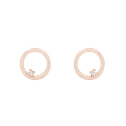 Zlaté napichovacie karma náušnice s diamantom Olivette