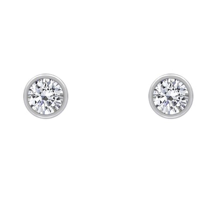 Zlaté bezel náušnice s 0.16ct diamantmi Delilah